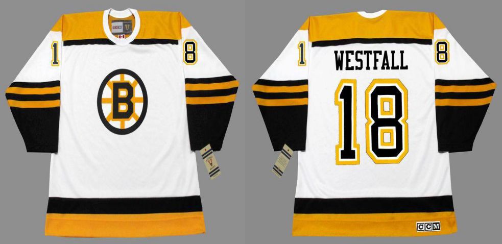 2019 Men Boston Bruins #18 Westfall White CCM NHL jerseys